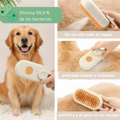Cepillo Vapor Para Mascotas Brush & Go  Pack 2 Cepillos