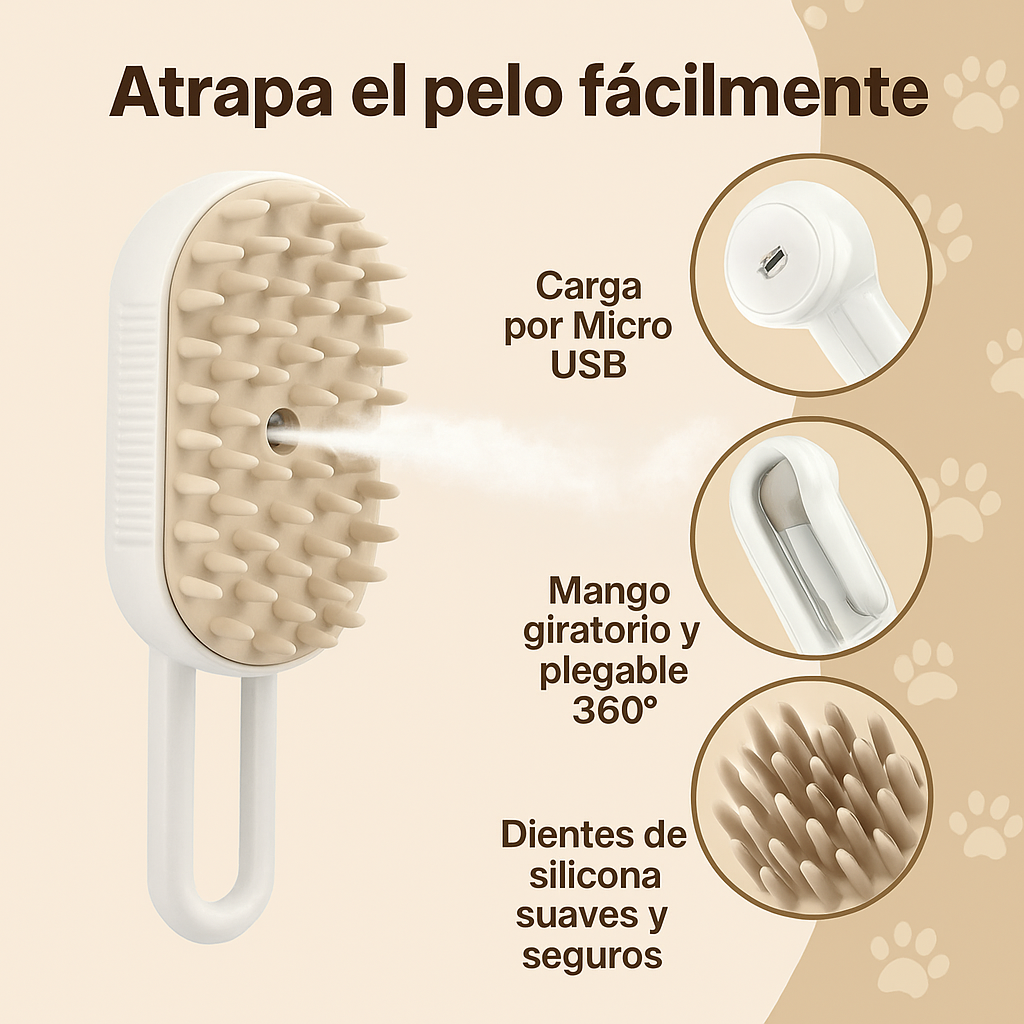 Cepillo con Vapor Brush & Go para mascotas