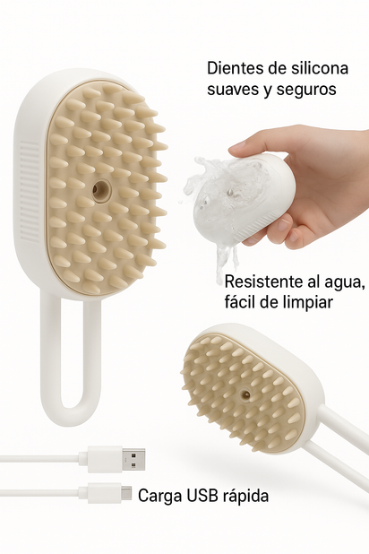Cepillo Vapor Para Mascotas Brush & Go  Pack 2 Cepillos