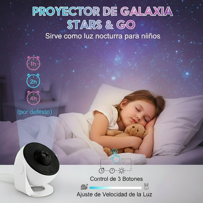 Proyector de Galaxia  Stars & Go HD - 13 Discos de Proyección con Rotación 360°