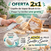 Cepillo Vapor Para Mascotas Brush & Go  Pack 2 Cepillos