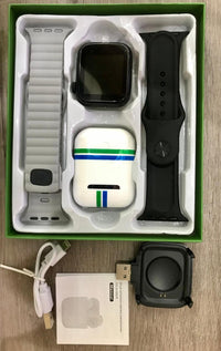 Smartwatch negro+ Airpods (reloj inteligente)